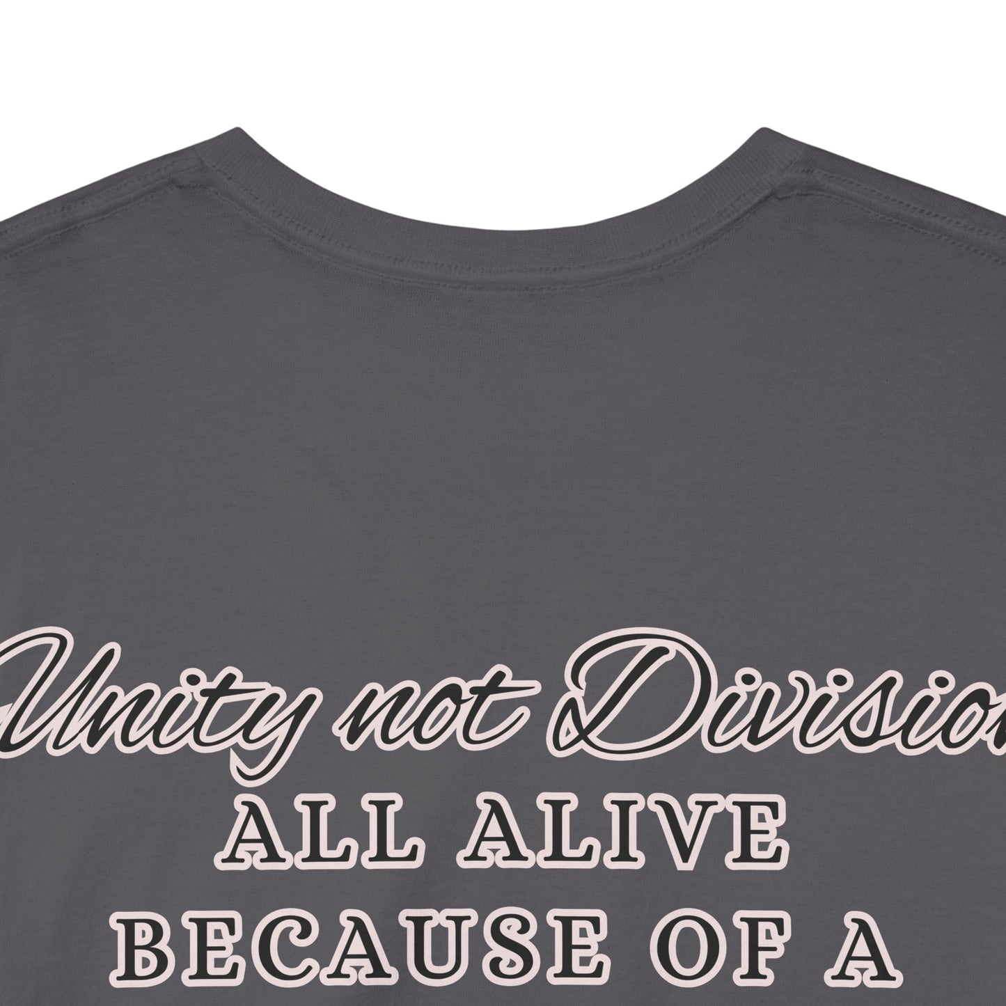 UNITY not DIVISION - ALL ALIVE BECAUSE OF A WOMAN'S WOMB Unisex Cotton Tee