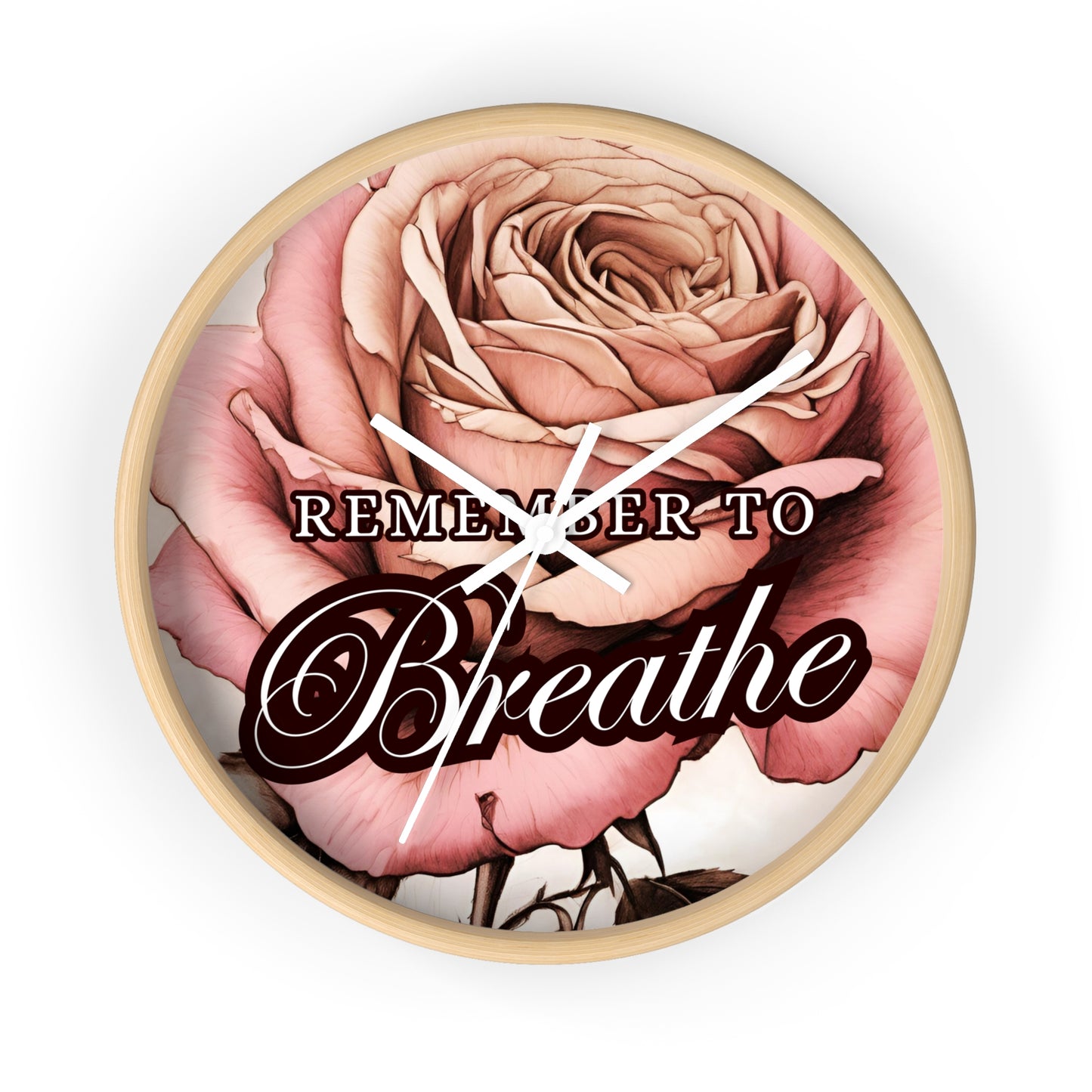 Beautiful REMEMBER TO BREATHE Wall Clock