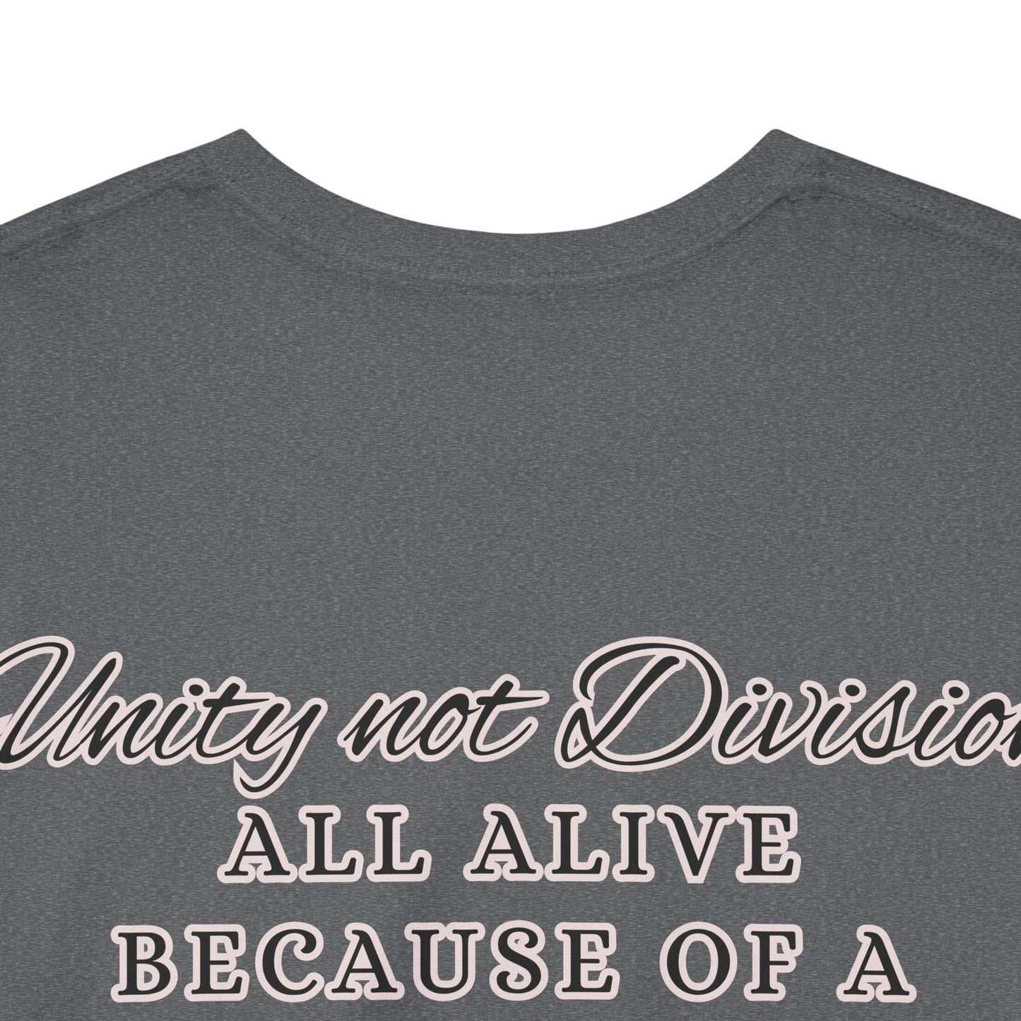 UNITY not DIVISION - ALL ALIVE BECAUSE OF A WOMAN'S WOMB Unisex Cotton Tee