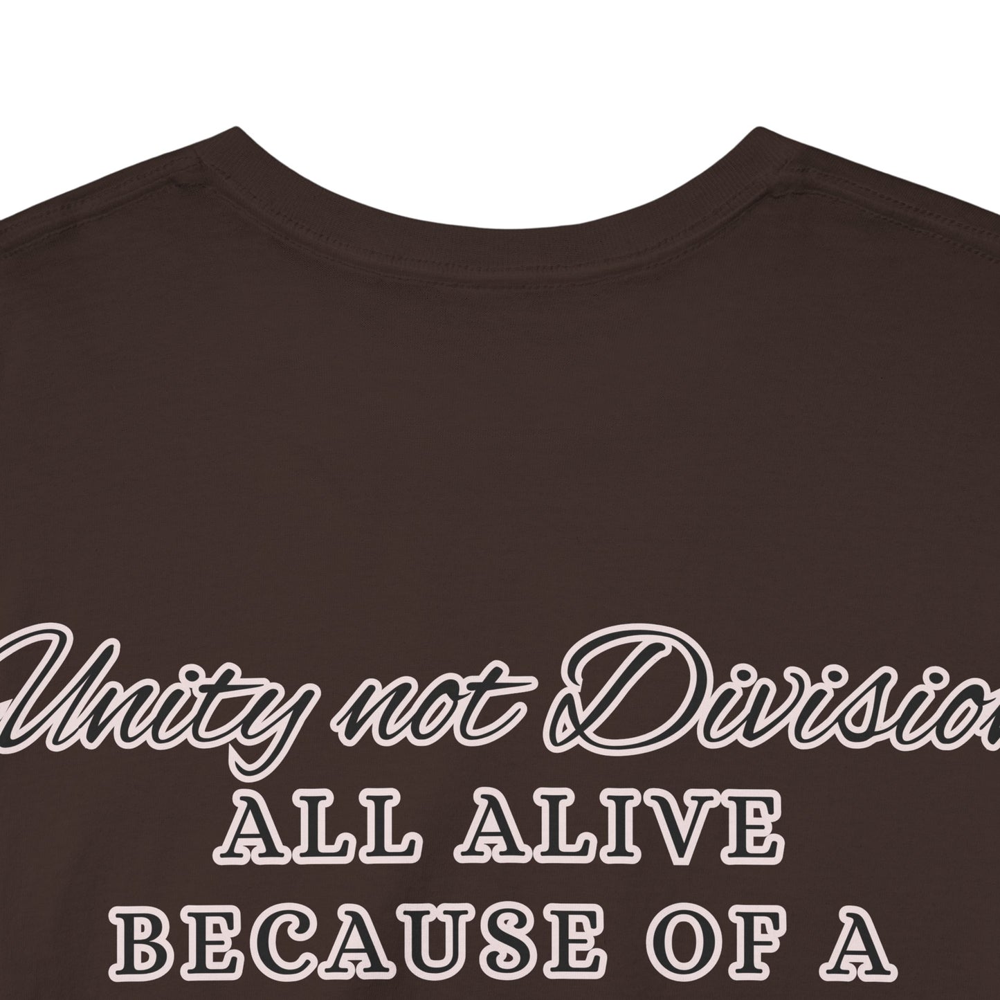 UNITY not DIVISION - ALL ALIVE BECAUSE OF A WOMAN'S WOMB Unisex Cotton Tee