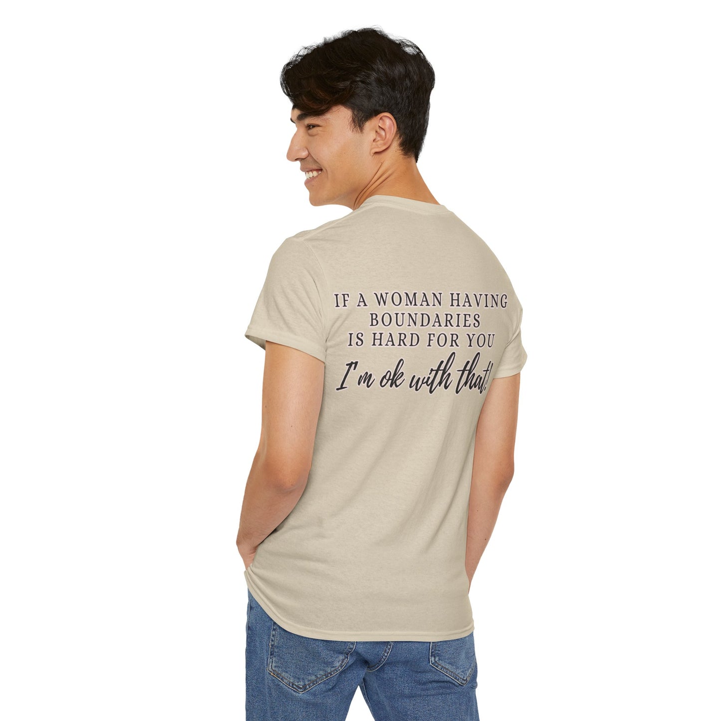 IF A WOMAN HAVING BOUNDARIES Unisex Cotton Tee