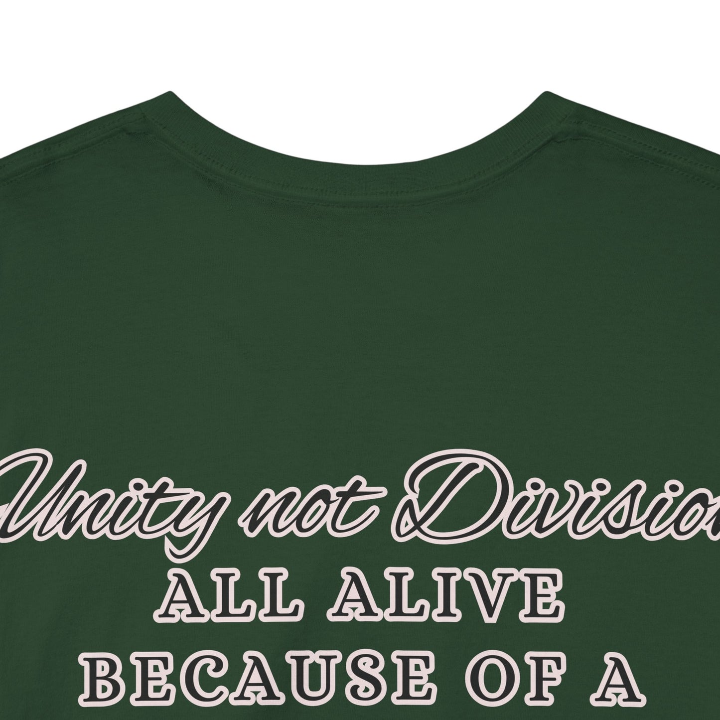 UNITY not DIVISION - ALL ALIVE BECAUSE OF A WOMAN'S WOMB Unisex Cotton Tee