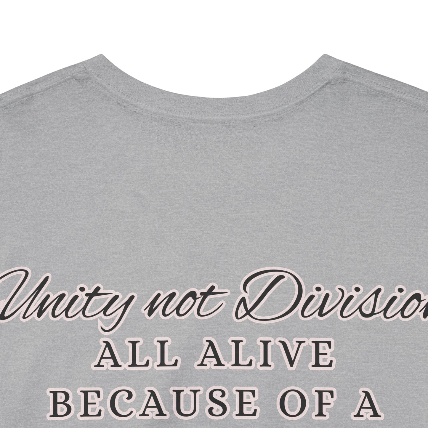 UNITY not DIVISION - ALL ALIVE BECAUSE OF A WOMAN'S WOMB Unisex Cotton Tee