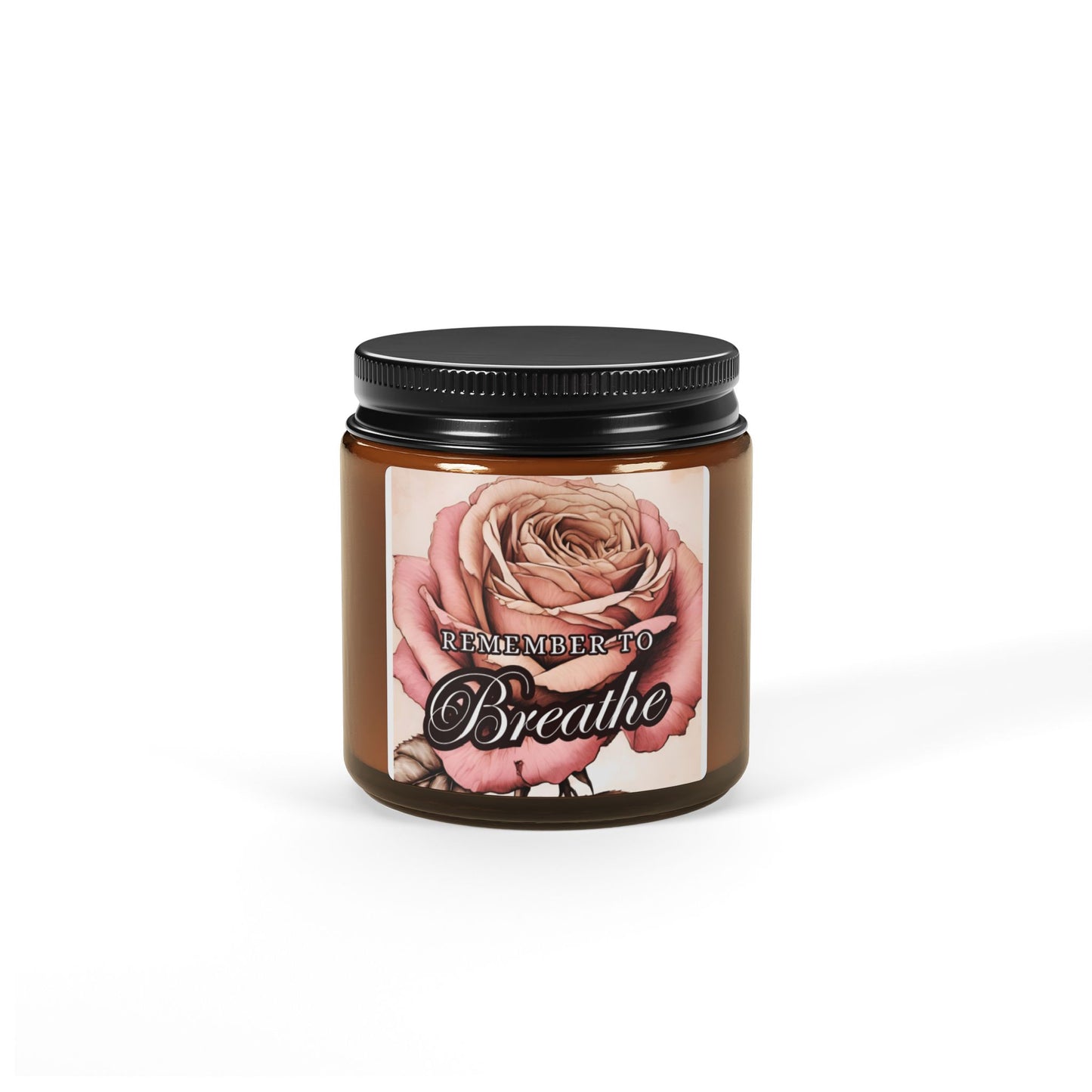 REMEMBER to BREATHE Scented Soy Candle (Multi-Size, Amber Jar)